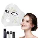 Red Light Therapy for Face, 4 Modes LED Light Therapy Mask with 850nm NIR Infrared Red & Blue Light, Rechargeable Portable Facial Skincare Device with Timer for Home Use, Lightweight for Women & Men