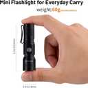 UNROEVS Pocket Flashlight Rechargeable with 1200 Lumens,Mini Small EDC Flashlights with Magnet & Clip,Compact Powerful Flash Light-Zoomable,Adjustable Brightness and 1 Mode for Everyday Carry.