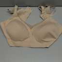 OEAK Womens Wireless Bras V Mesh Comfortable Bralette Supportive Tshirt Bra No Underwire Seamless Push Up Everyday Bras (Large, Nude)