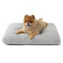 Bedsure Small Dog Bed for Crate Washable, Comfort Fluffy Plush Pillow Bed Crate Pad, Non-Slip and Machine Washable Kennel Pet Sleeping Mat for Puppy/Cat, 24"x17", Gray