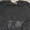 EVALESS Womens Trendy 2026 Lightweight Sweaters Crochet Hollow Out Knit Tops 3/4 Sleeve Beach Vacation Clothes for Women, Black, 2XL