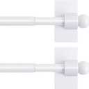 H.VERSAILTEX 2 Pack Magnetic Curtain Rods for Metal Doors, 16 to 28 Inch, 1/2 Inch Diameter, Multi-Use Adjustable Appliances for French Doors Magnetic Cafe Curtain Rod(White)