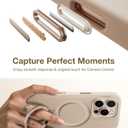 TORRAS Magnetic for iPhone 16 Pro Max Case Silicone with Stand, Fit for MagSafe, 360 Ring Stand with Camera Control, Ostand Q3 Silicone Rubber Soft Case for iPhone 16 Pro Max 6.9'', Dune Beige