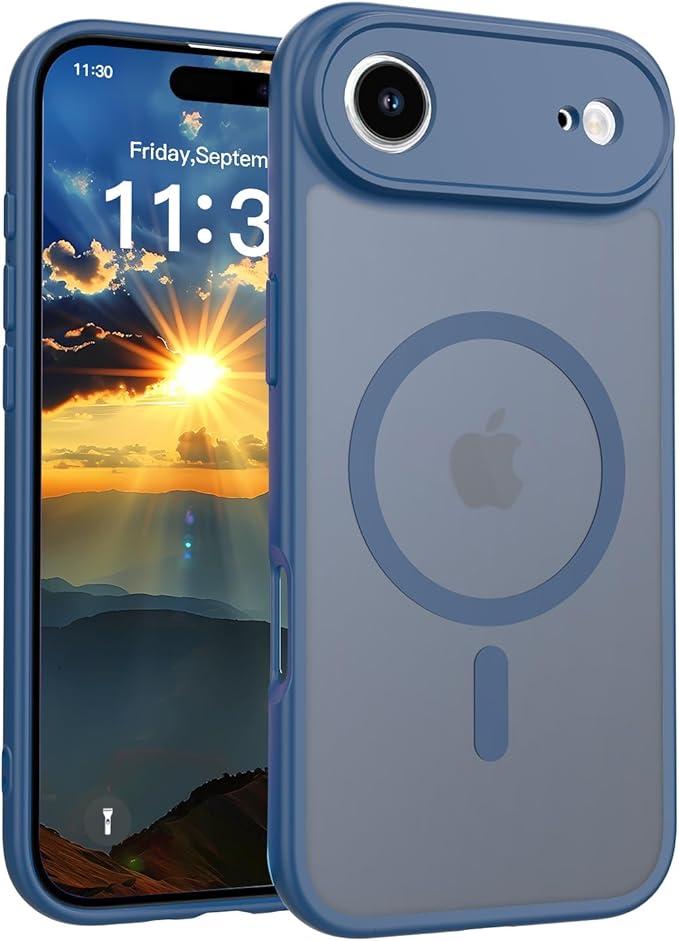 Phone Case for iPhone 17 Air - Military Grade Shockproof Cover with MagSafe Compatibility & Full Camera Protection,Blue
