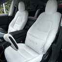 TOPABYTE Lumbar Support Pillow for Tesla Model Y Juniper Model 3 Highland Model S/X Cybertruck, Back Cushion for Driving Seat, Lower Back Support Pillow for Office Chair (White, 1PC)