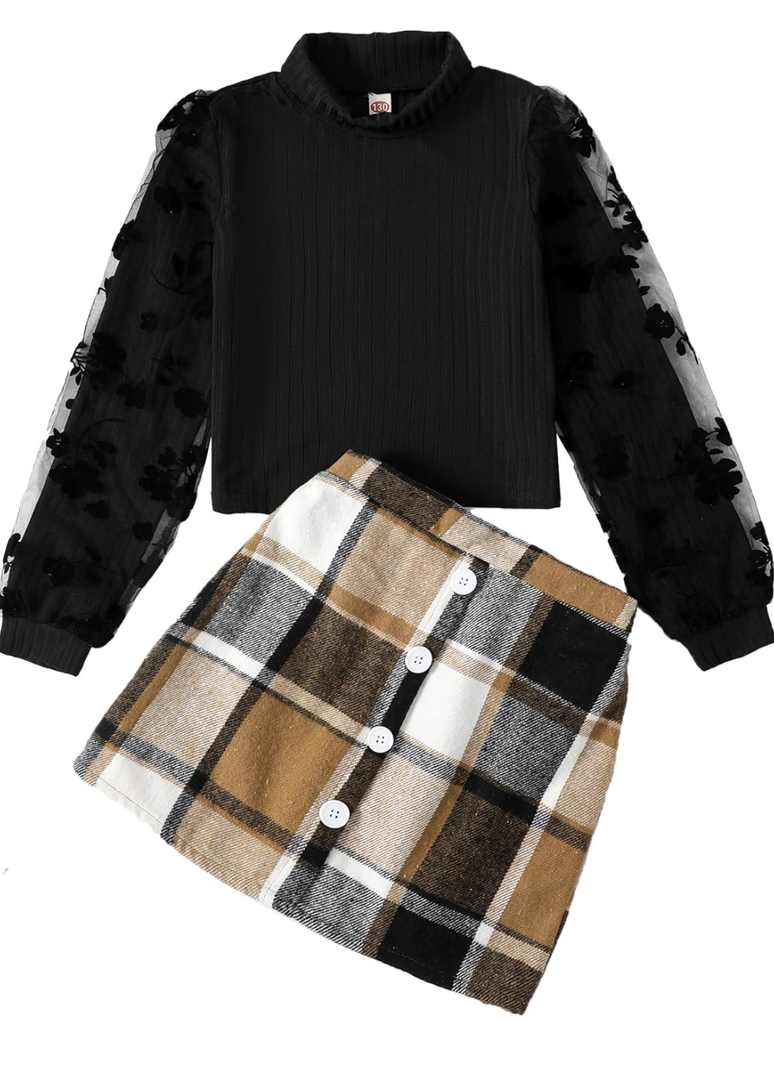 Girl Skirt Sets Casual Winter Fall Dresses Cute Clothes Outfit for Girls 7-8Y