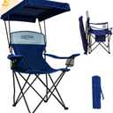 YOUNG WOOD Camping Chair with Canopy, Beach Chair with Shade Lightweight Oversized for All, Easy to Open and Close Without Installation, Side Pocket,Cooling Bag Design for All Activities,Deepblue, 1P