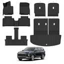 Bingoliner Floor Mats for 2026 Hyundai Palisade Hybrid 7 Seats/ Captain Seat, Trunk Mat with Backrest Mat All Weather TPE Protector for Hyundai Palisade Hybrid Accessories