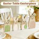 Easter Decorations for Home, 4 Pcs Wooden Bunny Decor for Home, Easter Table Decor, Farmhouse Easter Decor, Bunny Decorations for Table, Tiered Tray, Mantel, Office