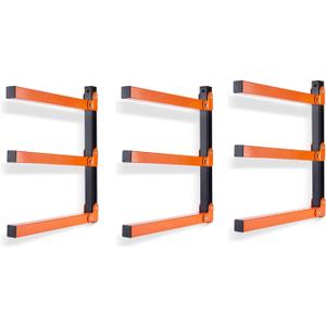 Ultrawall Wall Mount Wood Organizer Racks, Lumber Storage Metal Racks Wood Storage Racks with 3-Level (3 Pack)