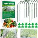 10 X 33 FT Garden Mesh Netting Kit Pest Barrier for Raised Beds, Fruit Tree Netting with 6 Sets Garden Hoops & 12 Clips for Cicadas Bird Insect, Blueberry Bush Netting Cover for Garden Protection