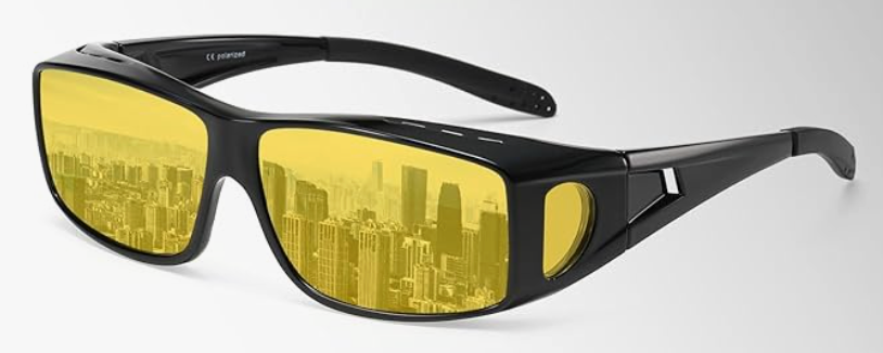 Polarized Fit Over Glasses Sunglasses Men Women Night Vision Glasses Driving Wrap Arounds Eyewear