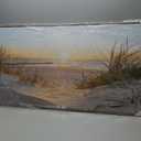 Canvas Framed Wall Art Beach: Ocean Coastal Large Picture Decor Seascape Sunset Scene Painting Sea Seaside Landscape Print Modern Seashore Grass Dunes Artwork for Bedroom Living Room, 57"L x 27"W