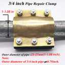 Water Pipe Repair Clamp,Outer Diameter of Applicable Pipe is About 1.06 inch,Leak Sealer for Pipes and Plumbing,Length About 4 inch,Suitable for PE/PPR Pipe,Steel/Iron Pipe
