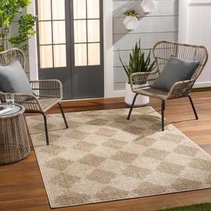 Livabliss x Vivir Kaya Cottage Outdoor Area Rug, 2' x 2'11", Tan, (2' x 3')
