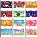 Seasonal Garden Flags Set of 12-3x5 ft Large Outdoor Yard Flags for All Seasons, Fall, Winter, Halloween, and Christmas - Holiday House and Garden Flags for Outside Decor