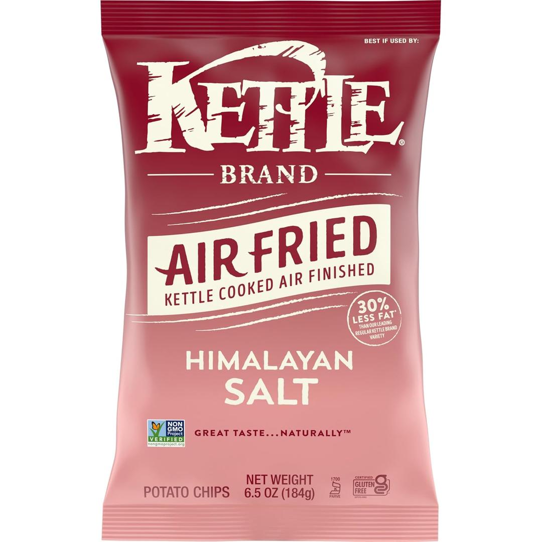 2 x Kettle Brand Potato Chips, Air Fried Himalayan Salt Kettle Chips, 6.5 Oz Bag