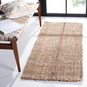 SAFAVIEH Area Rug 2x3 - Natural Fiber Collection - Natural Brown, Handmade Jute, Farmhouse Style, Chunky Textured Thick Pile (NF447A) SAFAVIEH Area Rug 2x3 - Natural Fiber Collection - Natural Brown, Handmade Jute, Farmhouse Style, Chunky Textured Thick Pile (NF447A)