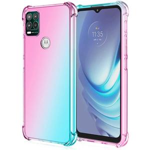 Motorola Moto G Stylus 5G (2021) Cellular Phone Case, Pink/Teal Shockproof TPU Soft Silicone