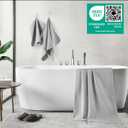 POLYTE 430 GSM Microfiber Quick Dry Lint Free Oversize Bath Towel Set, 6 Piece (Waffle Weave)60"L x 30"W
