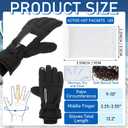 JenPen Winter Heated Gloves for Adults with 20pcs Hand Warmer Waterproof Windproof Gloves with Zipper, Hand Warmer Pocket, Touchscreen Finger(8Hour), Medium
