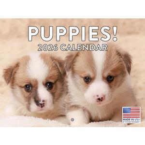 Puppy Calendar 2026 Puppies Monthly Wall Calender 12 Month | American Made In The USA