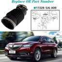 17228-5J6-A00 Air Intake Hose Replacement For 2014-2015 Acura MDX Air Flow Tube W0159-N914242, black