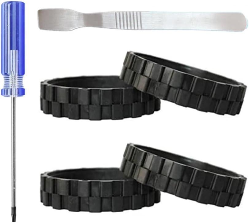 4 Pcs Drive Wheel Tires Compatible with IRobot Roomba S Series S9 (9150) S9+ S9 Plus (9550) Robot Vacuum Cleaner Accessories Replacement Parts (4 tire with tool)