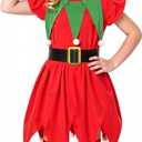 Elf Costume for Girls Kids Elf Dress Christmas Outfit (3-5T)