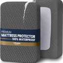 Utopia Bedding Waterproof Mattress Protector Twin Size (Gray), Premium 3D Air Soft Fabric Mattress Cover, Fits 15 Inches Deep, Breathable, Fitted Style with Stretchable Pockets (Grey)