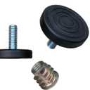 3/8"-16 Threaded Bolt,4Pack,Furniture Levelers with Screw-in Nuts,1.5" Base Furniture Feet,Heavy Duty Adjusting Foot,1" Adjustable Furniture Legs,Table Levelers,Chair Levelers,Thread Pitch:16
