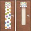 2 Pcs Classroom Door Window Cover Curtains Blackout Lockdown Shades for Doors Window Room Covering Darkening Blackout Roller Drapes for Teacher Office Nursery Decor 8 x 36 Inch (Smile Color)