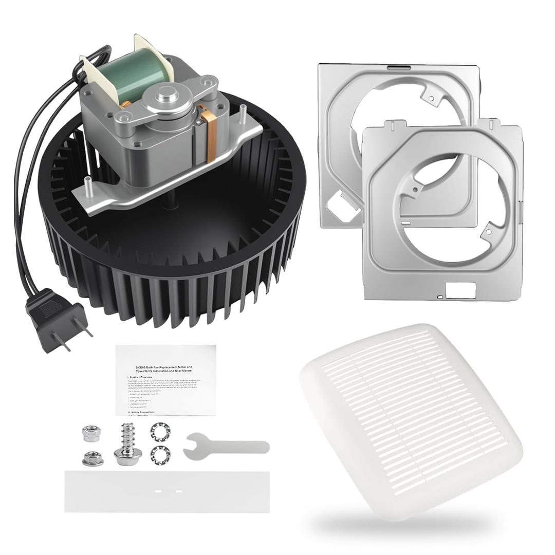 BKR60 Replacement Motor for Broan NuTone Bath Fan - Compatible with Models 670 671 688 689 693 695 696N 695C 690NT 690NT-A More 2-Year Qa