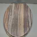 Angol Shiold Elongated Toilet Seat Molded Wood Toilet Seat with Quietly Close and Quick Release Hinges, Easy to Install also Easy to Clean (Elongated, Board)