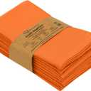 Ruvanti Cloth Napkins Set of 6, 18x18 Inches Napkins Cloth Washable, Soft, Durable, Absorbent, Cotton Blend. Table Dinner Napkins Cloth for Thanksgiving, Halloween Dinners Parties - Orange/Fall