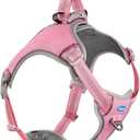 ThinkPet No-Pull Harness, Escape Proof Step-in Reflective Dog Vest Adjustable Breathable Halter Harness with Back/Front Clip for Better Control (Medium, Pink)