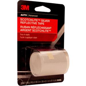 3M Scotchlite Silver Reflective Tape, 03456, 2 in x 36 in, 1 Roll