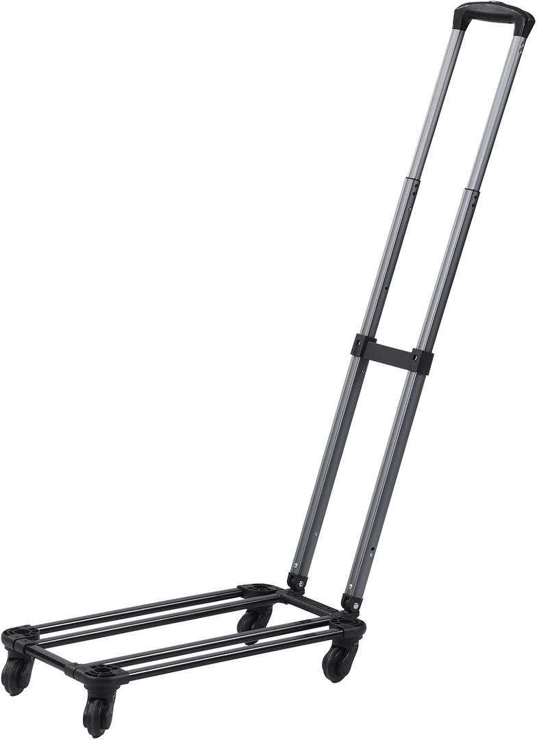 Replacement Rolling Trolley Base for Pet Carrier, 19.3" x 11" Detachable Luggage Cart with Telescopic Handle and Wheels, Universal Frame for Cat Dog Travel Bag (Trolley Only, Pet Bag Not Included)