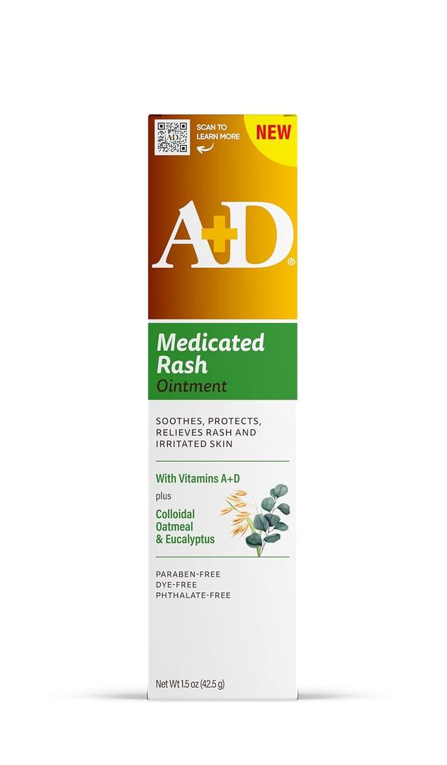 A+D Medicated Rash Ointment 1.5 oz Relieves Rash & Skin Irritated Skin from Poison Ivy, Eczema, Beard Rash, Bikini Rash, Dry Skin, Chapped Skin, bug bites. Made with Colloidal Oatmeal A+D Medicated Rash Ointment 1.5 oz Relieves Rash & Skin Irritated Skin from Poison Ivy, Eczema, Beard Rash, Bikini Rash, Dry Skin, Chapped Skin, bug bites. Made with Colloidal Oatmeal