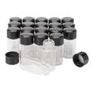 JIUWU 20pcs 3ml Glass Bottles with Cap Transparent Clear Empty Plastic Bottles Jars