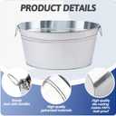2pcs Galvanized Ice Buckets, 7.2 Gallon Large Galvanized Tub with Carry Handles, Ice Bucket for Parties, Mimosa Bars, Beverage Tubs, and Beverage Stations for Champagne, Cocktails, Beer, Wine