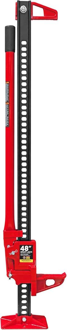 BIG RED TR6501B Torin 48" Ratcheting Off Road Utility Farm Jack, 3 Ton (6,000 lb) Capacity, Red (48 inch Red)