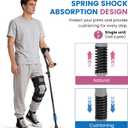 Ergonomic Forearm Crutches Spring Assist Crutches for Adults,Comfortable and Height Adjustable Arm Crutches Forearm with Anti-Slip Base,Walking Crutches with Cuffs, Not a Pair (Black)