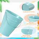 Sadnyy 24 Pack Small Metal Buckets with Handle, 4.5 x 5.1 Inch Mini Galvanized Tin Bucket for Back to School Classrooms Crafts Pencil Holder Boho Wedding Birthday Party Favor Decoration (Morandi)