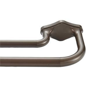 Lwiiom Anqiue Bronze Double Curtain Rods For Windows 72-144 Inch,Heavy Duty Double Curtain Rod with Aluminum Finial and Bracket,Adjustable Double Window Rods For Blackout Or Room Darkening Panel