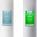 iSpring F2WGB22BM 4.5 x 20 2-Stage Whole House Water Filter Set Replacement Pack with CTO Carbon Block and Iron & Manganese Reducing Cartridges, Fits WGB22BM, white