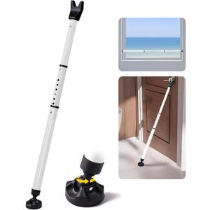 Heavy Duty Sliding Door Security Bar, Adjustable 23"-47" Security Window Stopper Jammer for Home & Travel, Door Lock Stick Bar with Anti-Slip 360 Base Fits All Floors, Hotel/Apartment Safety Device (1 Pack)