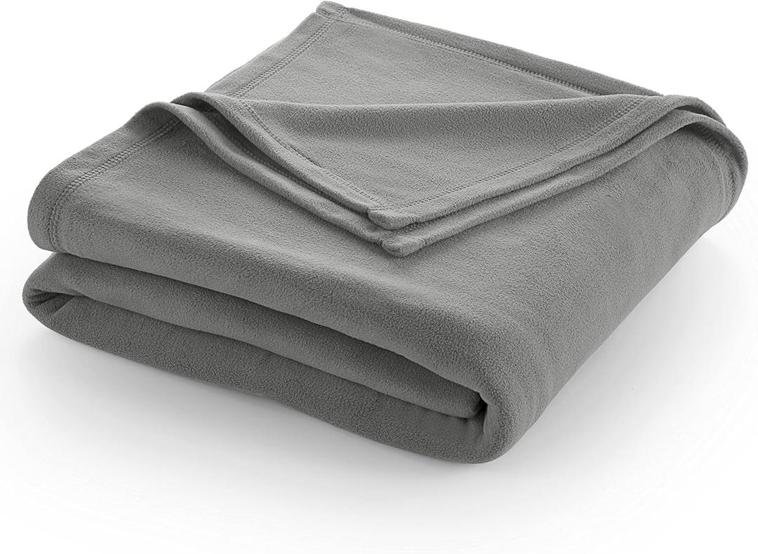 Twin Size Fleece Bed Blanket | Comfy Supersoft Fleece Blanket  All-Season Light Weight Throw Blanket | Luxuriously Soft | Throw Blanket for Couch and Sofa | Machine Wash | Gray (Grey)