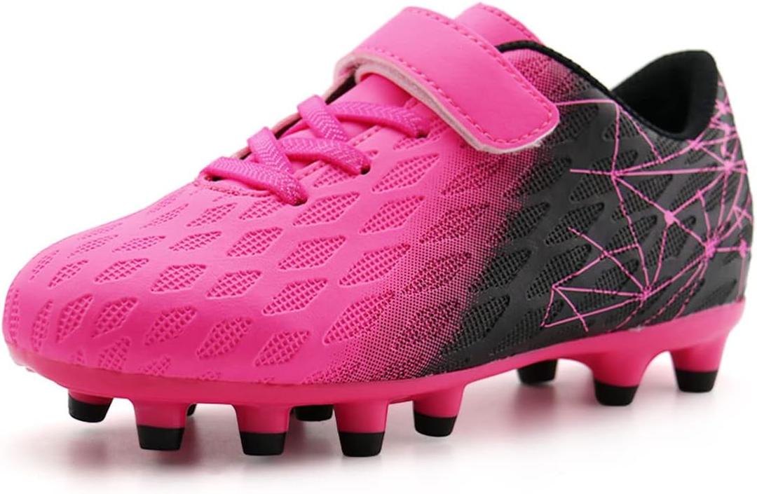 Brooman Kids Firm Ground Soccer Cleats Boys Girls Athletic Outdoor Football Shoes, Size: 12 Little Kid