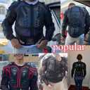 Ridbiker Motorcycle Full Body Armor Protector Removable Racing Jacket Motocross Spine Chest Motocross Protective Shirt (Black, M)